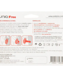 UNIQ – FREE PRESERVATIVOS CON ARO PROTECTOR SIN LATEX 3 UNIDADES - intimamenities.com