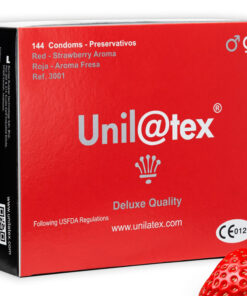 UNILATEX – PRESERVATIVOS ROJOS/FRESA 144 UDS - intimamenities.com