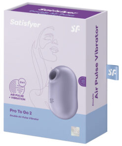 SATISFYER – PRO TO GO 2 ESTIMULADOR Y VIBRADOR DOBLE VIOLETA - intimamenities.com