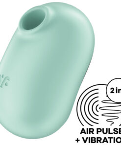 SATISFYER – PRO TO GO 2 ESTIMULADOR Y VIBRADOR DOBLE VERDE - intimamenities.com