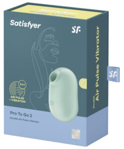 SATISFYER – PRO TO GO 2 ESTIMULADOR Y VIBRADOR DOBLE VERDE - intimamenities.com