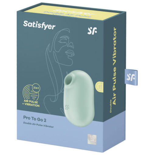 SATISFYER – PRO TO GO 2 ESTIMULADOR Y VIBRADOR DOBLE VERDE - intimamenities.com