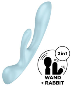 SATISFYER – TRIPLE OH VIBRADOR HÍBRIDO AZUL - intimamenities.com