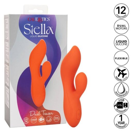CALEXOTICS – STELLA DUAL TEASER NARANJA - intimamenities.com
