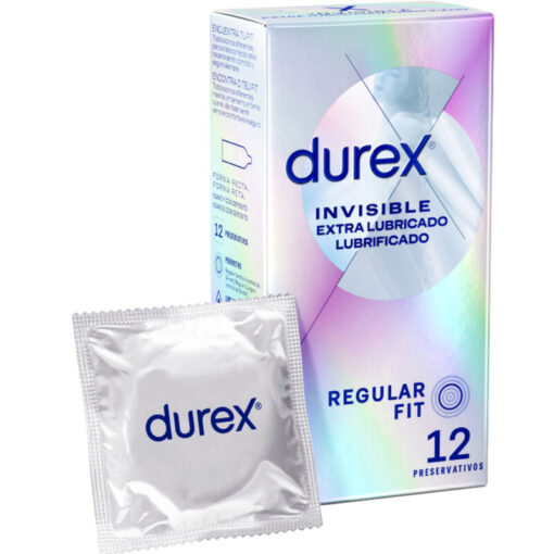 DUREX – INVISIBLE EXTRA LUBRICADO 12 UNIDADES - intimamenities.com
