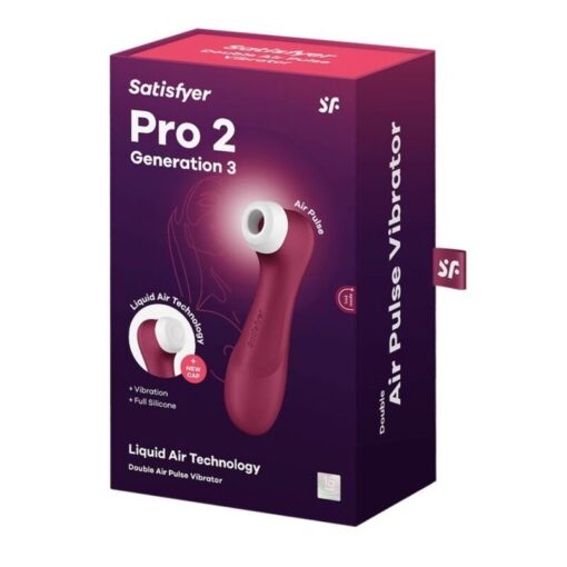 SATISFYER – PRO 2 GENERACIÓN 3 LIQUID AIR TECHNOLOGY GRANATE - intimamenities.com