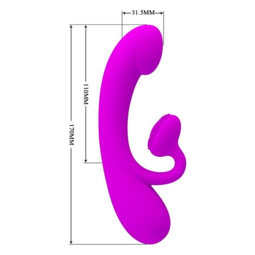 PRETTY LOVE – SINCERE VIBRADOR Y ONDAS ESTIMULADORAS DE CLÍTORIS SILICONA MORADO - intimamenities.com