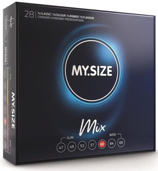 MY SIZE – MIX PRESERVATIVOS 60 MM 28 UNIDADES - intimamenities.com