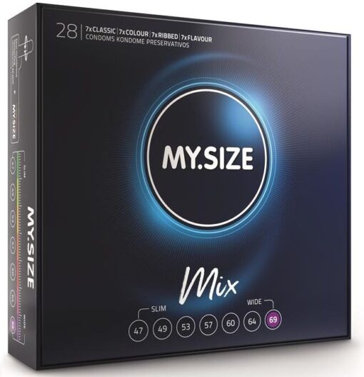 MY SIZE – MIX PRESERVATIVOS 69 MM 28 UNIDADES - intimamenities.com