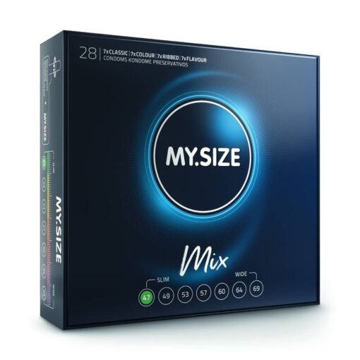 MY SIZE – MIX PRESERVATIVOS 47 MM 28 UNIDADES - intimamenities.com