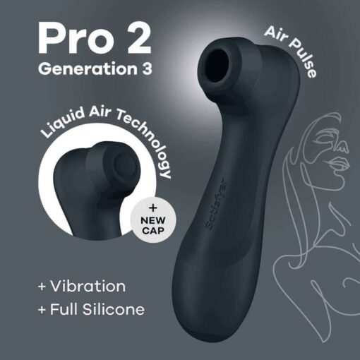SATISFYER – PRO 2 GENERACIÓN 3 LIQUID AIR TECHNOLOGY NEGRO - intimamenities.com