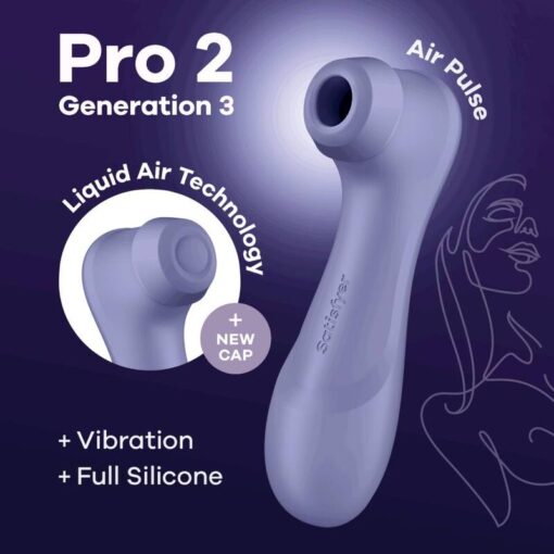 SATISFYER – PRO 2 GENERACIÓN 3 LIQUID AIR TECHNOLOGY LILA - intimamenities.com