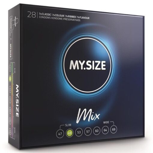 MY SIZE – MIX PRESERVATIVOS 49 MM 28 UNIDADES - intimamenities.com