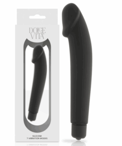 DOLCE VITA – REALISTIC VIBRADOR SILICONA NEGRO - intimamenities.com