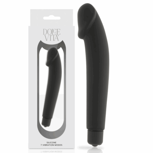 DOLCE VITA – REALISTIC VIBRADOR SILICONA NEGRO - intimamenities.com