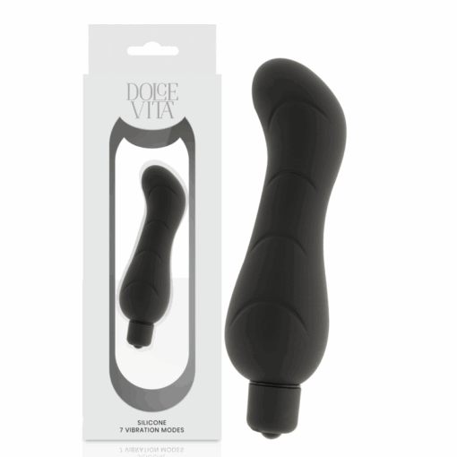 DOLCE VITA – G-SPOT VIBRADOR SILICONA NEGRO - intimamenities.com