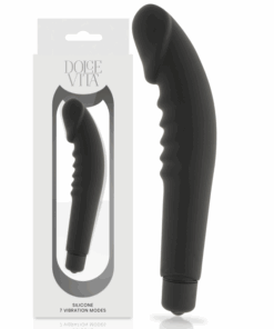 DOLCE VITA – REALISTIC  PLEASURE VIBRADOR SILICONA NEGRO - intimamenities.com