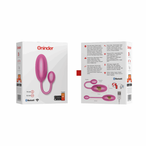 ONINDER – TOKYO HUEVO VIBRADOR ROSA 7.5 X 3.2 CM – APP GRATUITA - intimamenities.com