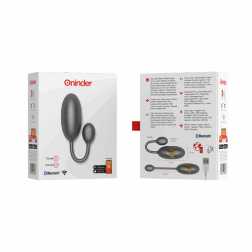 ONINDER – TOKYO HUEVO VIBRADOR NEGRO 7.5 X 3.2 CM – APP GRATUITA - intimamenities.com