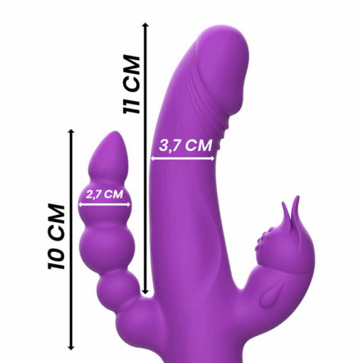 INTENSE – CASANOVA VIBRADOR RABBIT SILICONA TRIPLE MOTOR MORADO - intimamenities.com