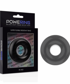 POWERING – SUPER FLEXIBLE Y RESISTENTE ANILLO PENE  4.5CM NEGRO - intimamenities.com