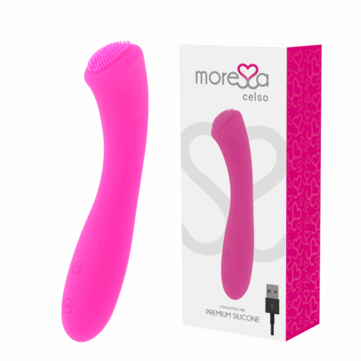MORESSA – CELSO MASAJEADOR DUO PUNTO G Y SUERO PELVICO PREMIUM SILICONE RECARGABLE - intimamenities.com