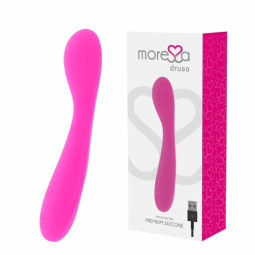 MORESSA – DRUSO MASAJEADOR DUO PUNTO G Y SUERO PELVICO PREMIUM SILICONE RECARGABLE - intimamenities.com