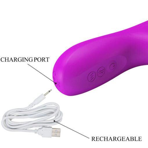 PRETTY LOVE – REESE VIBRADOR CON ROTACIÓN MORADO - intimamenities.com