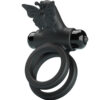 PRETTY LOVE – DOBLE ANILLO VIBRADOR CON ESTIMULADOR NEGRO - intimamenities.com