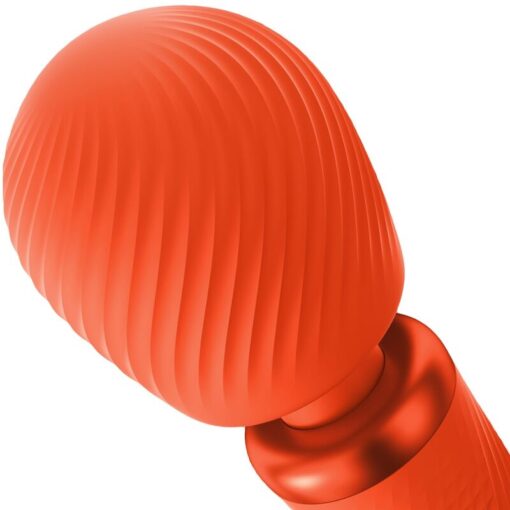 FUN FACTORY – VIM WAND RUMBLE VIBRADOR RECARGABLE SILICONA NARANJA - intimamenities.com