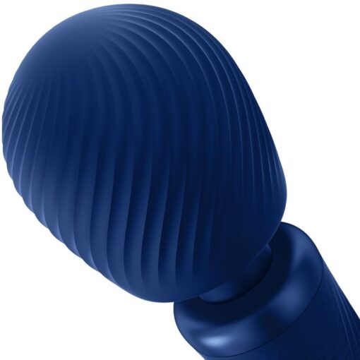 FUN FACTORY – VIM WAND RUMBLE VIBRADOR RECARGABLE SILICONA AZUL MEDIANOCHE - intimamenities.com