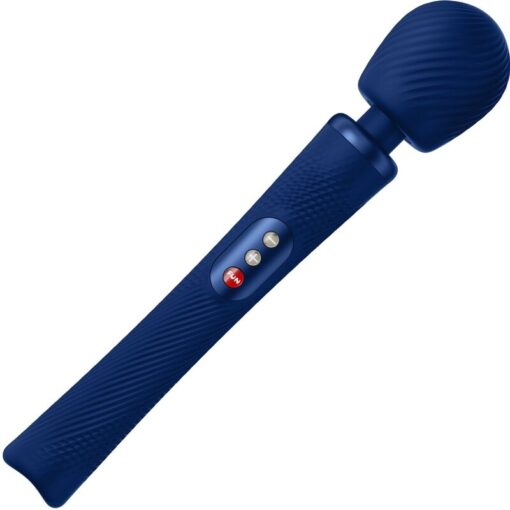 FUN FACTORY – VIM WAND RUMBLE VIBRADOR RECARGABLE SILICONA AZUL MEDIANOCHE - intimamenities.com