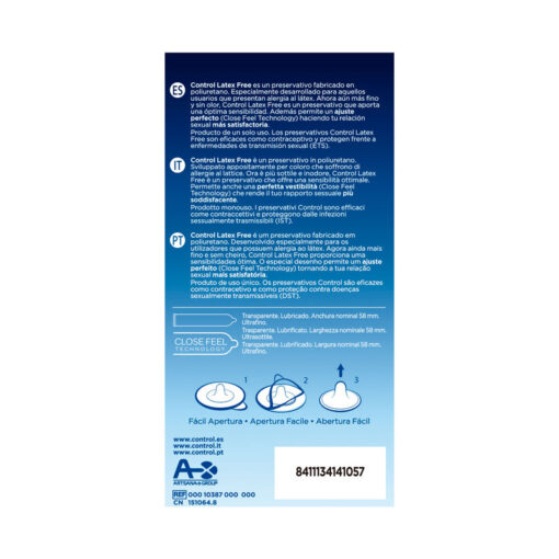 CONTROL – FREE SIN LATEX PRESERVATIVOS 5 UNIDADES - intimamenities.com
