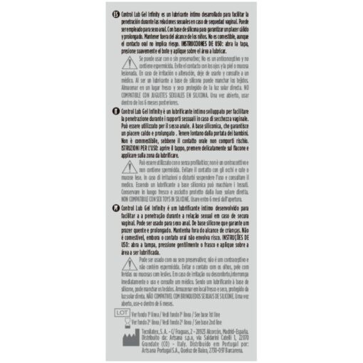 CONTROL – INFINITY LUBRICANTE BASE SILICONA 75 ML - intimamenities.com