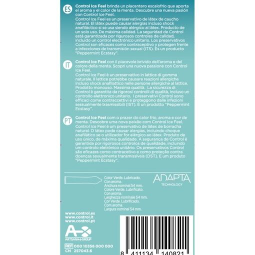 CONTROL – ICE FEEL PRESERVATIVOS EFECTO FRIO 10 UNIDADES - intimamenities.com