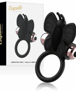 COQUETTE CHIC DESIRE – COCK RING BUTTERFLY ANILLO VIBRADOR NEGRO / GOLD - intimamenities.com