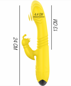 INTENSE – TOKY VIBRADOR MULTIFUNCIÓN RECARGABLE UP & DOWN CON ESTIMULADOR DE CLITORIS AMARILLO - intimamenities.com
