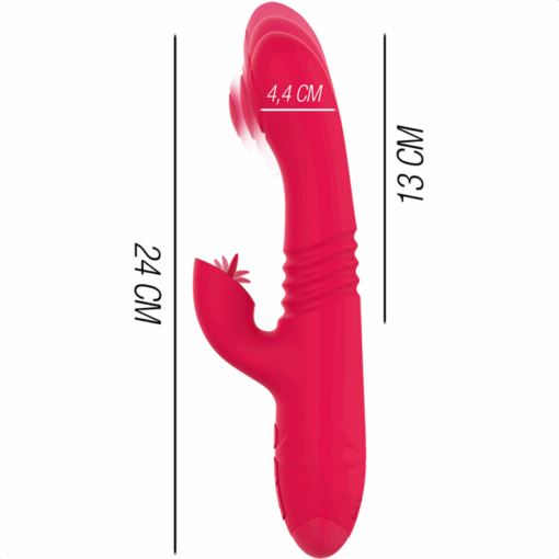 INTENSE – DUA VIBRADOR MULTIFUNCIÓN RECARGABLE UP & DOWN CON LENGUA ROJO - intimamenities.com