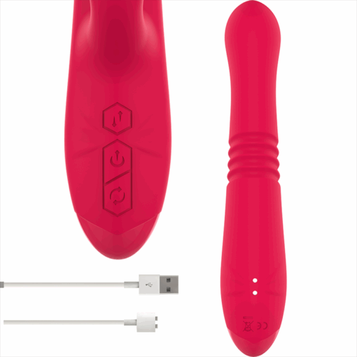 INTENSE – DUA VIBRADOR MULTIFUNCIÓN RECARGABLE UP & DOWN CON LENGUA ROJO - intimamenities.com