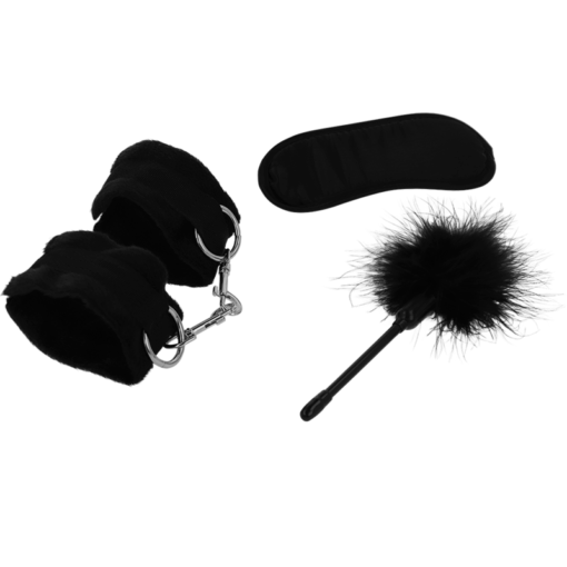 INTENSE – FETISH SET ERÓTICO 2 CON ESPOSAS, ANTIFAZ Y PLUMERO - intimamenities.com