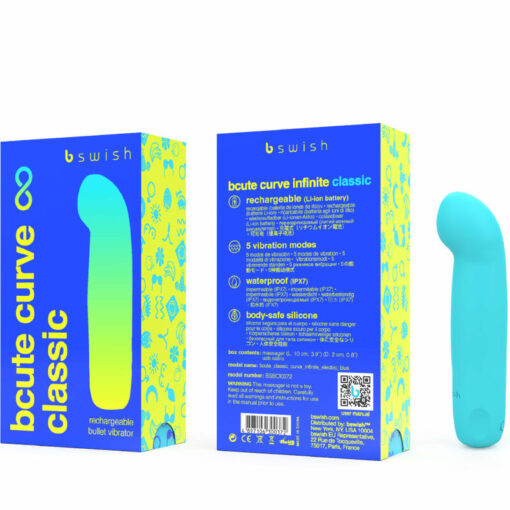 B SWISH – BCUTE CURVE INFINITE CLASSIC VIBRADOR RECARGABLE SILICONA AZUL - intimamenities.com