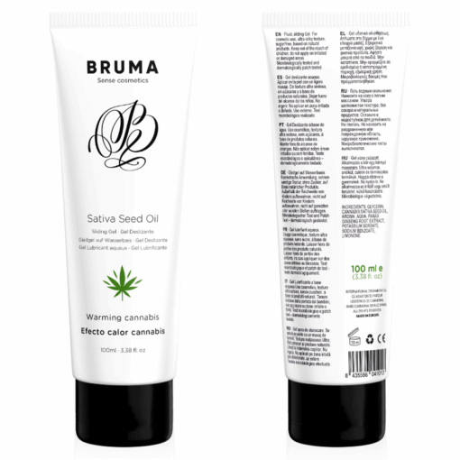BRUMA – GEL DESLIZANTE CON ACEITE DE SEMILLA EFECTO CALOR SABOR CANNABIS 100 ML - intimamenities.com