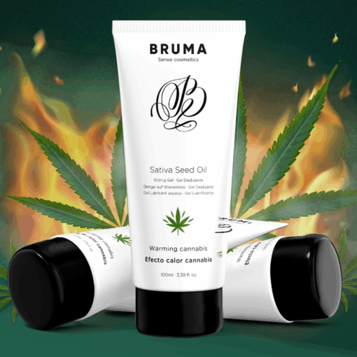 BRUMA – GEL DESLIZANTE CON ACEITE DE SEMILLA EFECTO CALOR SABOR CANNABIS 100 ML - intimamenities.com