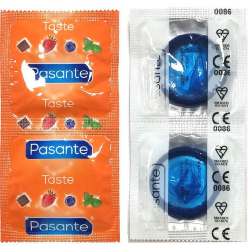 PASANTE – PRESERVATIVO SABOR ARANDANO BOLSA 144 UNIDADES - intimamenities.com