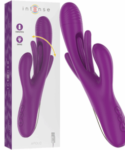 INTENSE – APOLO VIBRADOR MULTIFUNCIÓN RECARGABLE 7 VIBRACIONES CON LENGUA OSCILANTE MORADO - intimamenities.com