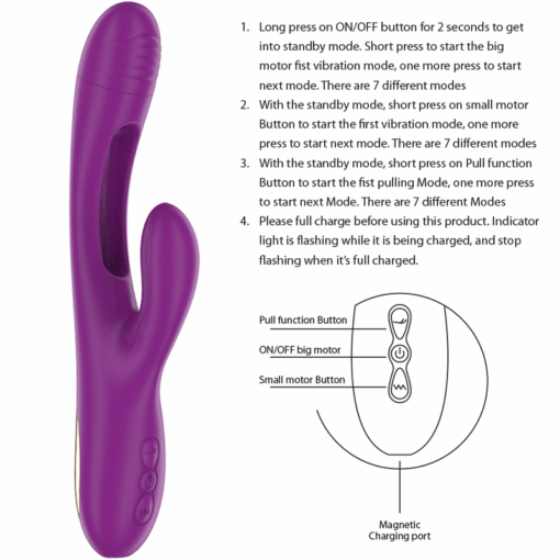 INTENSE – APOLO VIBRADOR MULTIFUNCIÓN RECARGABLE 7 VIBRACIONES CON LENGUA OSCILANTE MORADO - intimamenities.com