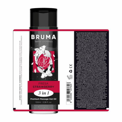 BRUMA – ACEITE DE MASAJE PREMIUM EFECTO CALOR SABOR FRESA 3 EN 1 – 100 ML - intimamenities.com