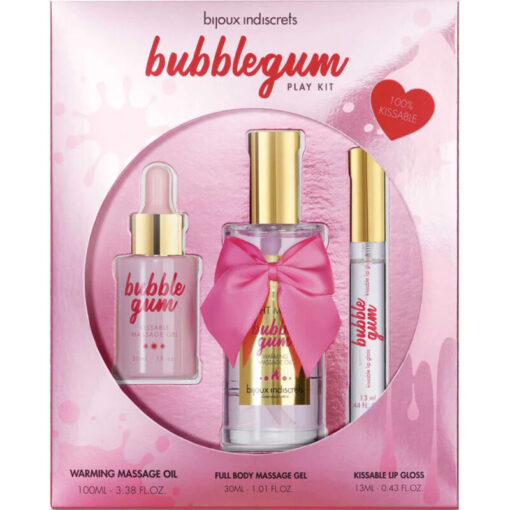 BIJOUX – INDISCRETS BUBBLEGUM PLAY KIT CON ACEITE GEL & BRILLO DE LABIOS - intimamenities.com