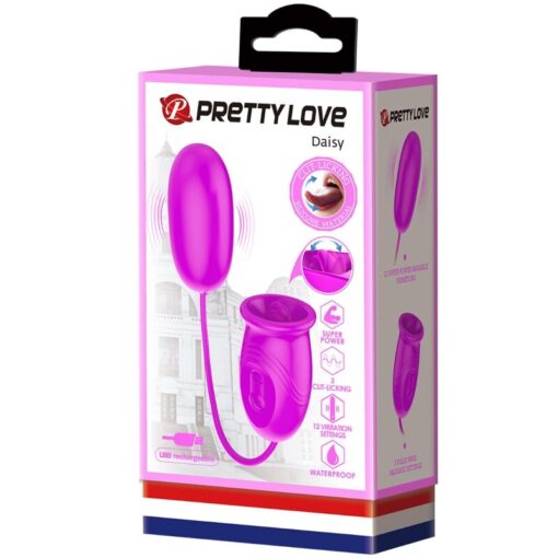 PRETTY LOVE – DAISY HUEVO DUAL VIBRADOR RECARGABLE MORADO - intimamenities.com