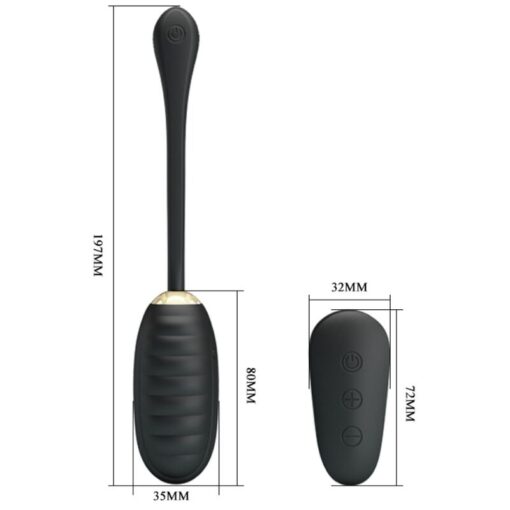 PRETTY LOVE – DOREEN HUEVO VIBRADOR DE LUJO RECARGABLE NEGRO CONTROL REMOTO - intimamenities.com